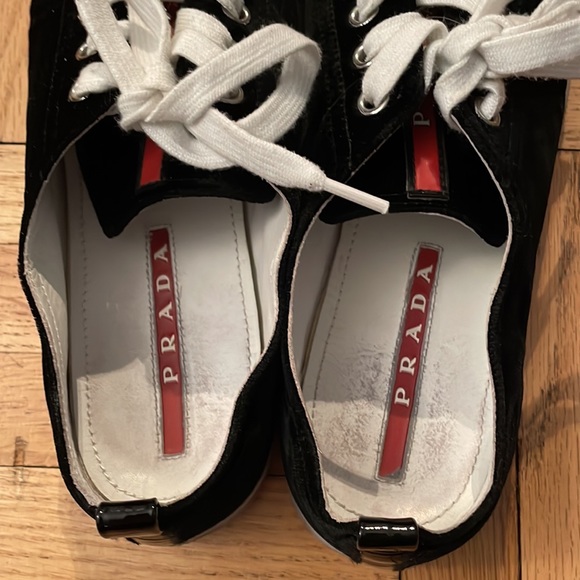 Prada black velvet sneaker, size 39 - Picture 5 of 6